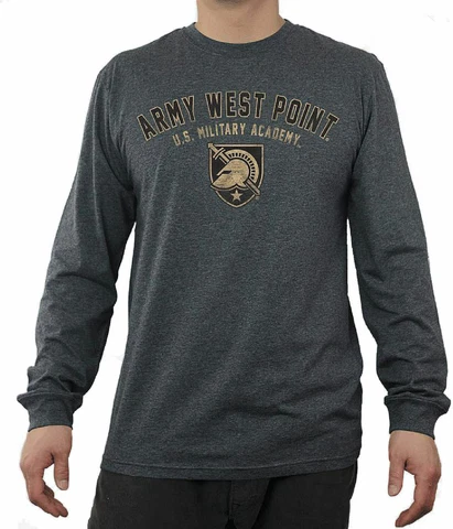 Army Black Knights Charcoal Heather Mens Core Long Sleeve T Shirt Cover