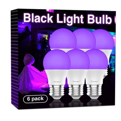 15W LED Black Light Bulbs A19 E26 Blacklight Bulb 120W Equivalent Purple Bulb... - Image 1 of 4