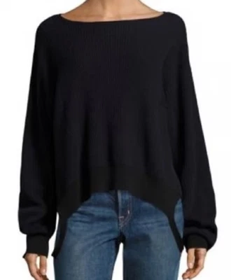 Suéter Helmut Lang Azul Marino Lana Cachemira Talla Mediana Correa Dobladillo Detalle Punto Acanalado Foto 1 de 4