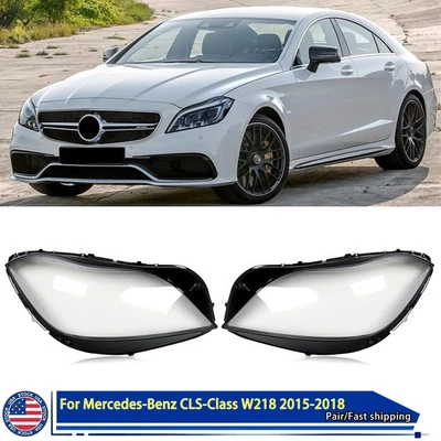 For Mercedes-Benz CLS W218 2015-2018 Front Headlight Headlamp Lens Covers Lh+RH Foto 1 de 4