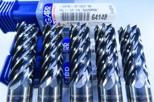 LOT ( 5 ) NEW 1/2" GARR  7 FLUTE ALCRONOS COATING 64148 SOLID CARBIDE END MILLS - Picture 1 of 6