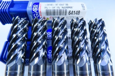 LOT ( 5 ) NEW 1/2" GARR  7 FLUTE ALCRONOS COATING 64148 SOLID CARBIDE END MILLS - Image 1 of 4