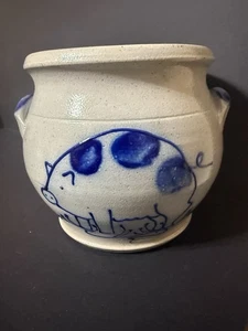 Eldreth Pottery Pig Crock With Handles 1998 Signed - Picture 1 of 10