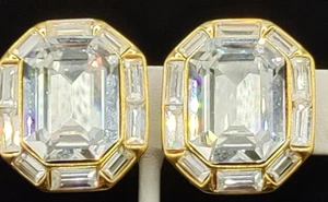 Napier Ohrringe verspiegelt Klarglas Strass ERSTAUNLICH - Bild 1 von 6