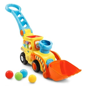 VTech Pop-a-Balls Push & Pop Bulldozer, gelb - pädagogisches Kinderspielzeug - Bild 1 von 11