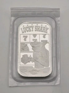 Lucky Shark 777 Slots Casino 1oz .999 Silver Bar Postal Express Mint PEM 91/125 - Picture 1 of 3