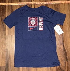 New Nike Core Short Sleeve T-Shirt TEAM USA Navy USWNT Soccer Youth Girls XL - Picture 1 of 6