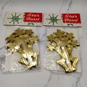 (2) De Colección Star Burst Copo de Nieve Lámina Dorada Decoración de Navidad Japón Juego De 2 Nuevo - Imagen 1 de 11