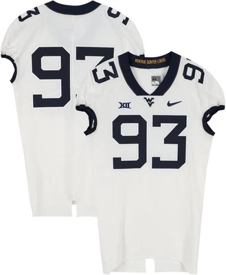 West Virginia Mountaineers TI #93 White Jersey from Football Program - Size 44+4 - Image 1 of 3