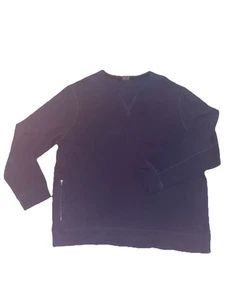 VRST Sudadera Para Hombre Azul Marino Cuello Redondo Pullover Jersey Cremallera Bolsillo Algodón Crew 2XL - Imagen 1 de 9