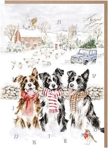 Wrendale A5 Advent Calendar Dogs Christmas Farm Sheepdog – 24 Door Advent Card - Picture 1 of 2