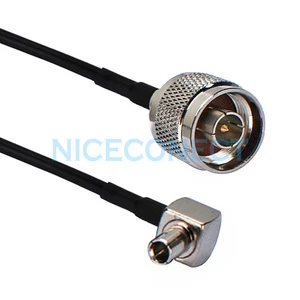 Cable coaxial TS9 macho ángulo recto a N macho enchufe antena coleta RG174 - Imagen 1 de 3