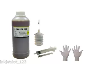 500ml Gelb Nachfülltinte Set für HP Lexmark Dell Canon Brother +2Handschuh - Bild 1 von 1