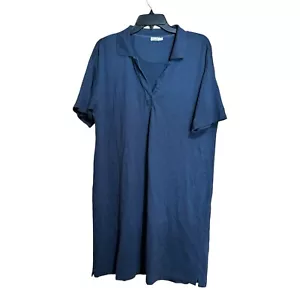 FAHERTY Polokleid Damen Large Blau Kurzarm Baumwollmischung Stretch Pullover - Bild 1 von 8