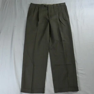 Ballin Relax 36 x 32 Green Microfiber Pleated Cuffed Mens Dress Pants - Picture 1 of 9