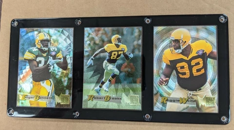 GREEN BAY PACKERS 3 CARD PLAQUE EDGAR BENNETT ROBERT BROOKS REGGIE WHITE Cover