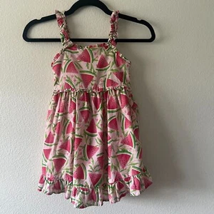 Cynthia Rowley Girls Sundress Size 5 – Watermelon Print Ruffle Summer Dress - Picture 1 of 4