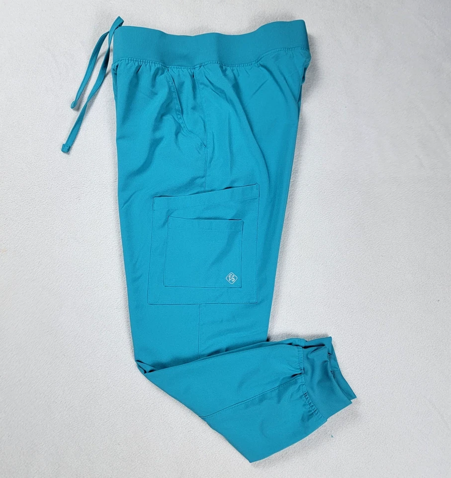 UA Easy Stretch By Butter Soft Scrub Pants Women Small Teal Blue Medical Bottoms - Image 1 of 4