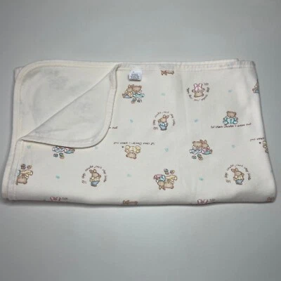 Manta bebé vintage Carters clásica oso conejito si pudieran quedarse pequeños Foto 1 de 4