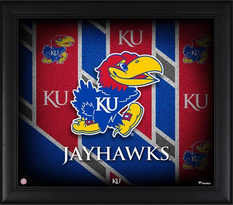 Kansas Jayhawks Framed 15" x 17" Team Threads Collage Cover