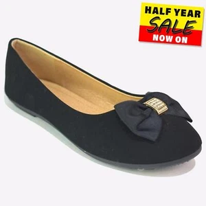 Zapatos informales de ballet negros Reveal Alani para niñas jóvenes de moda - Imagen 1 de 1