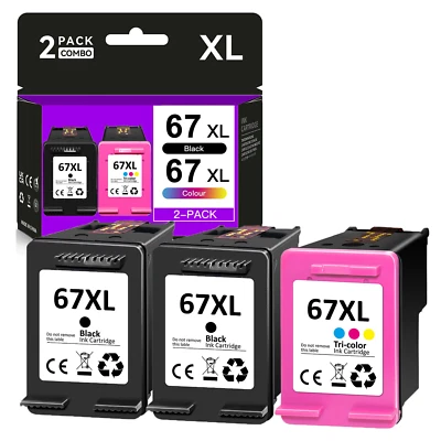 Tinta negra y de color 1-3PK 67-XL 67XL XXL para HP Deskjet 4155e Plus 4122 4132 4155 Foto 1 de 3