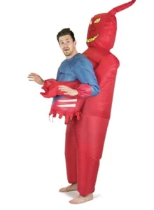 Fancy Dress Adults One Size Bodysocks Inflatable Devil - Picture 1 of 7