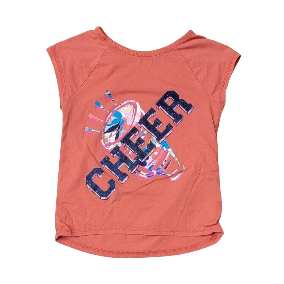 Gymboree Girls Size Small Coral Activewear Cheer Short Sleeve T-Shirt - Image 1 of 4