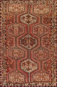 Vintage Traditional Kashkoli/ Abadeh Tribal Area Rug 5'x8' Wool Handmade Carpet - Picture 1 of 12