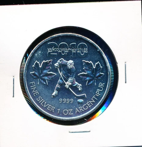 CANADA  -2010 $5.00 - SOCCER - SILVER 1 OZ. CHOICE BU - SS Cover