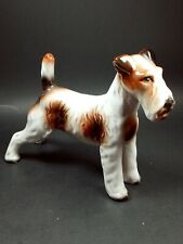 Vintage Porcelain Standing Schnauzer Dog Figurine Japan