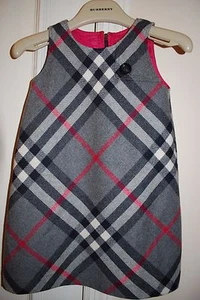 Schöner Designer BURBERRY Mädchen grau Nova Plaid Wolle Pullover/Kleid Größen 2 Y - Bild 1 von 3