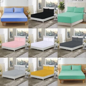 30cm Extra Deep Fitted Sheet Bed Sheet Single Double King All UK Sizes - Picture 1 of 53