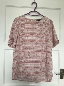 BNWT Pink Stripe Mottled Short Sleeve Boxy T Shirt UK Size 10 - Picture 1 of 8