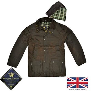 Original Windsor Wax Jacket Made in England Hunting Riding Coat Vintage Brown - Picture 1 of 8