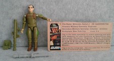 GI Joe Zap Figure 1982 Hasbro File Card Bazooka Backpack ARAH Straight Arm