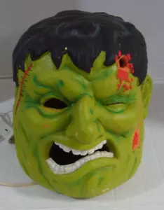Cabezal de molde de soplado de espuma iluminada monstruo 1996 de Halloween vintage. - Imagen 1 de 8