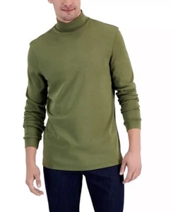 Club Room Men's Sz L Solid Mock Neck Shirt 100% Cotton In Pine Brook Green - Picture 1 of 2