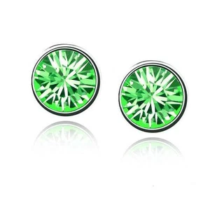 Preciosos Pendientes Pequeños de Cristal Verde Joyería Cumpleaños Regalo de Navidad Reino Unido - Imagen 1 de 3