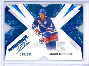 2022-23 UD SPx Mark Messier Radiance F/X Blue RFX-4 240/399 New York Rangers HOF