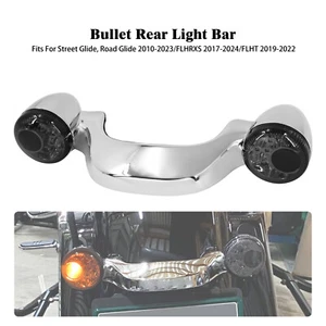 Barra de luz LED de lente de humo de señal de giro trasera cromada para Harley Street Glide 10-2023 - Imagen 1 de 20