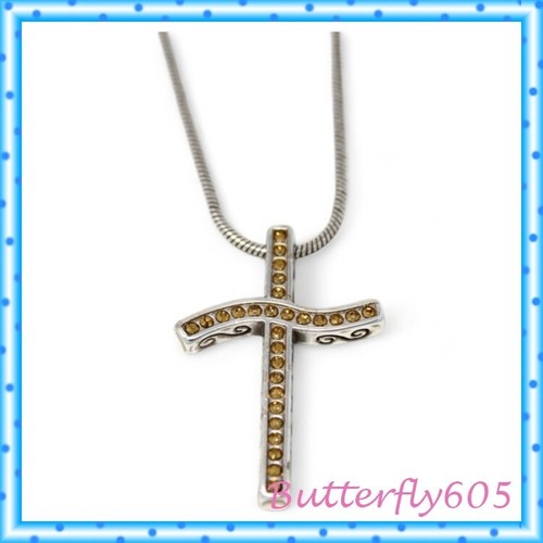 UNDERCOVER Collana Ciondolo Argento Croce Brighton Secret of Love Croce Cristallo Oro Nuova Senza Senza Etichette