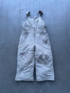 LL Bean Kids Snow Suit Ski Bib Overalls Gray Insulated Size 4