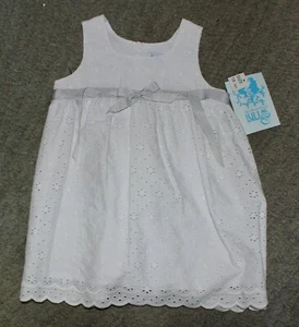 Luli & Me Baby Girls White Sleeveless Dress - Size 18 Months - NWT - Picture 1 of 4