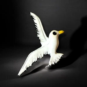 Broche Gaviota Pin Blanco Esmalte Pájaro De Colección Gerrys Coastal Chic Mediados de Siglo - Imagen 1 de 9