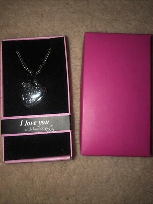 Collar medallón corazón I Love You cadena ajustable plata níquel gratis en caja de regalo Foto 1 de 4