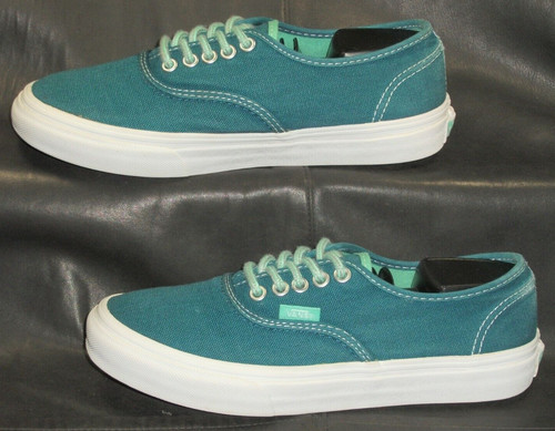 VANS Off The Wall scarpe sneaker casual stringate in tela blu verde da donna taglia US 6