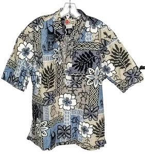 Vintage Hilo Hattie Hawaiian Shirt Tribal Floral Design Beachwear (Size: XL) - Picture 1 of 4