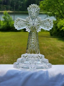 Lenox Crystal Standing Cross Jeweled Blue Rhinestone - Picture 1 of 7