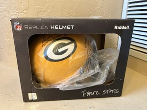 Green Bay Packers #4 Brett Favre Stats signed handsigniert Full Riddell Helm - Bild 1 von 12